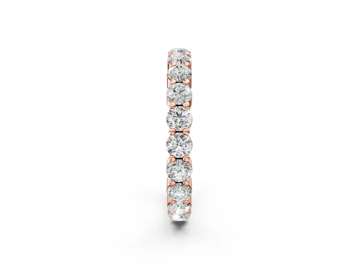 Round Diamond Eternity Band with U-Prong Setting Rose gold