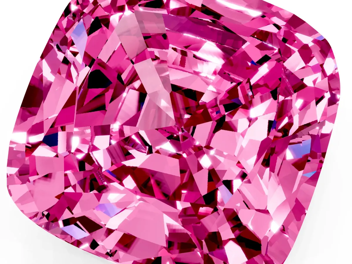 Cushion Cut Pink Sapphire Scattered Round Accent Ring with Prong Setting Platinum