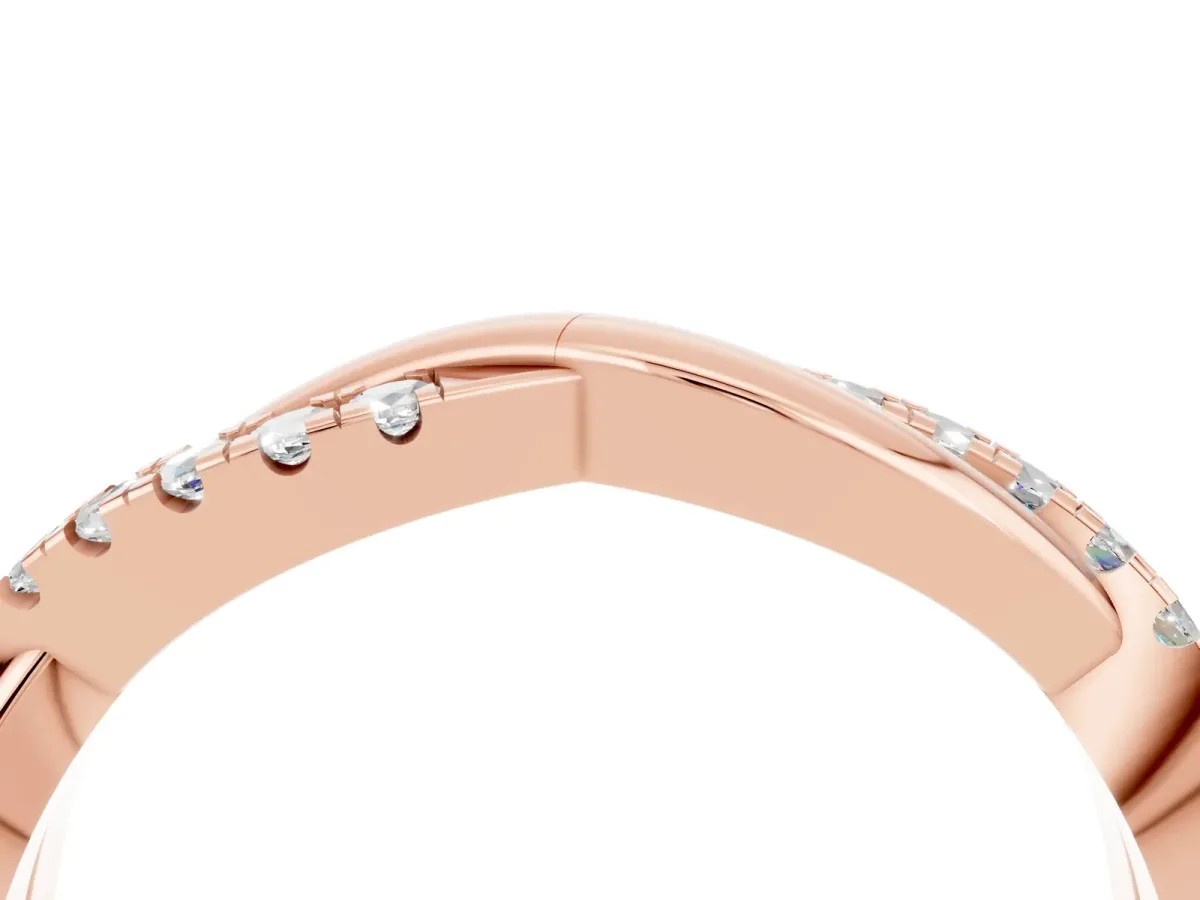 Round Moissanite Twisted Infinity Band with Prong Setting Rose gold