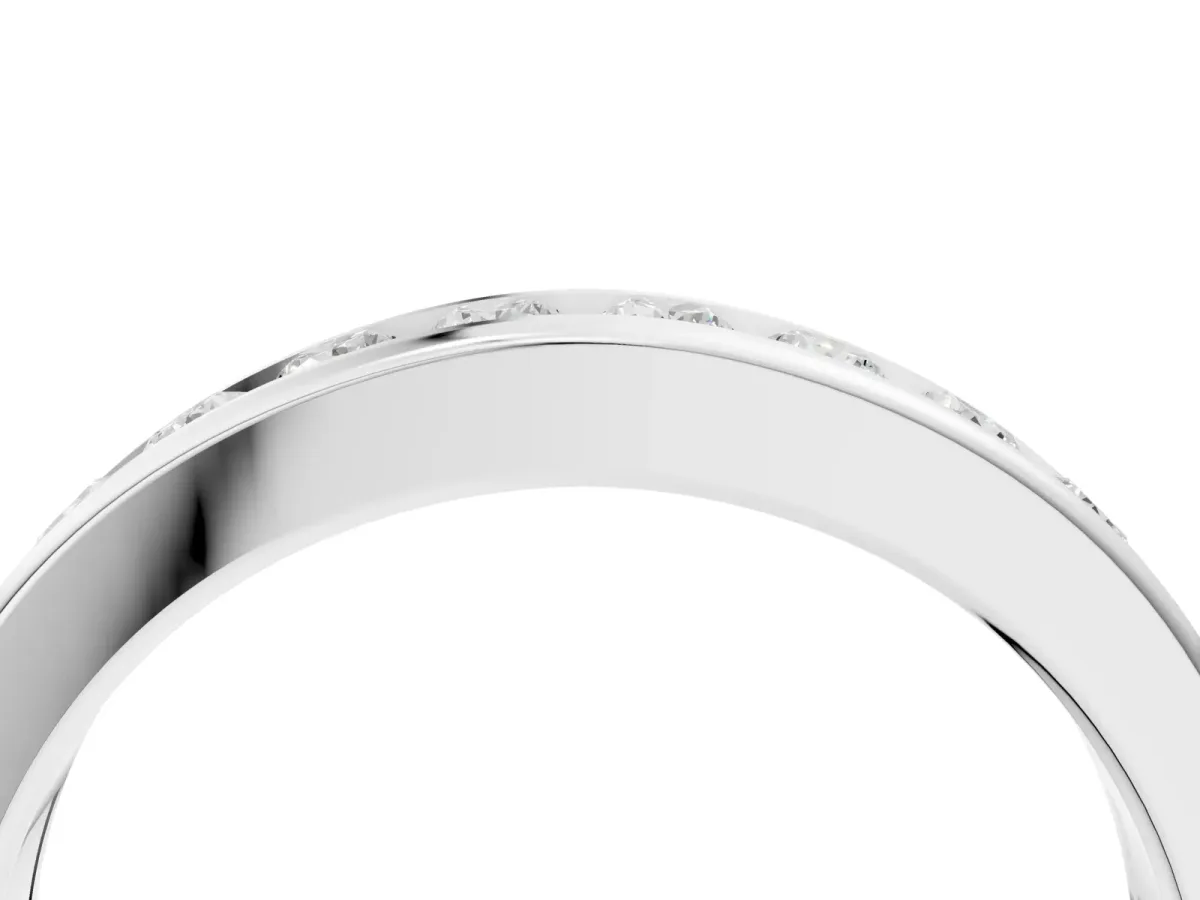 Channel-Set Round Diamond Eternity Band Silver