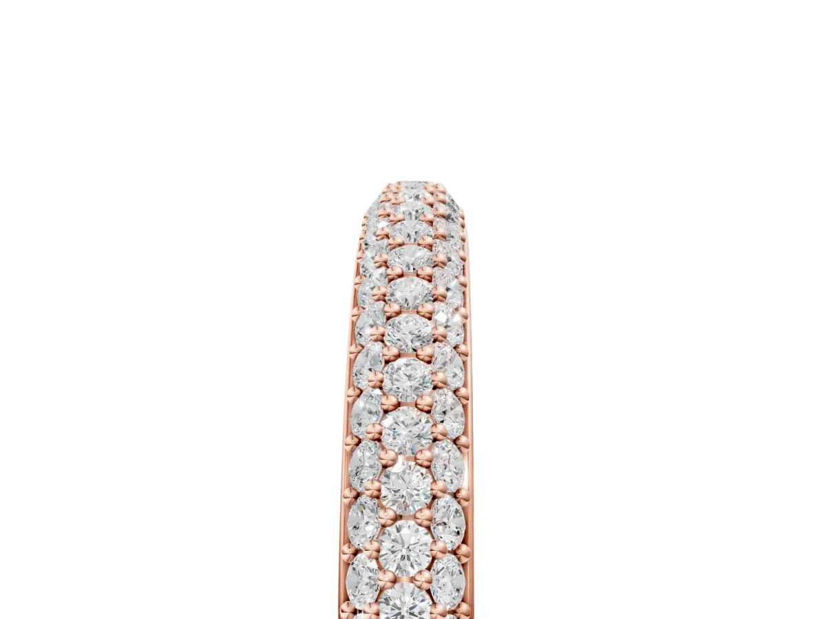 Three-Row Round Diamond Pavé Eternity Band Rose gold