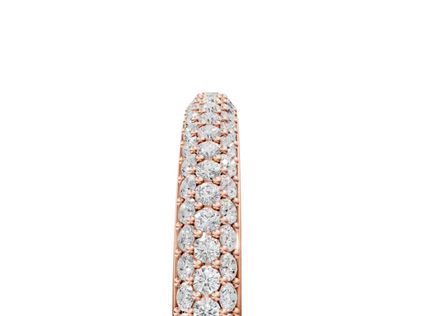 Three-Row Round Diamond Pavé Eternity Band Rose gold