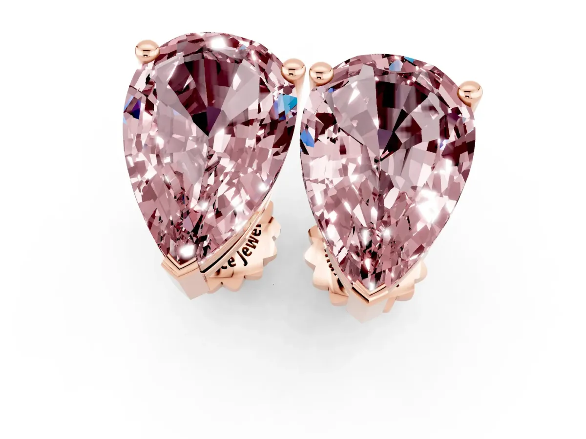 Pear Cut Morganite Stud Earrings Rose gold