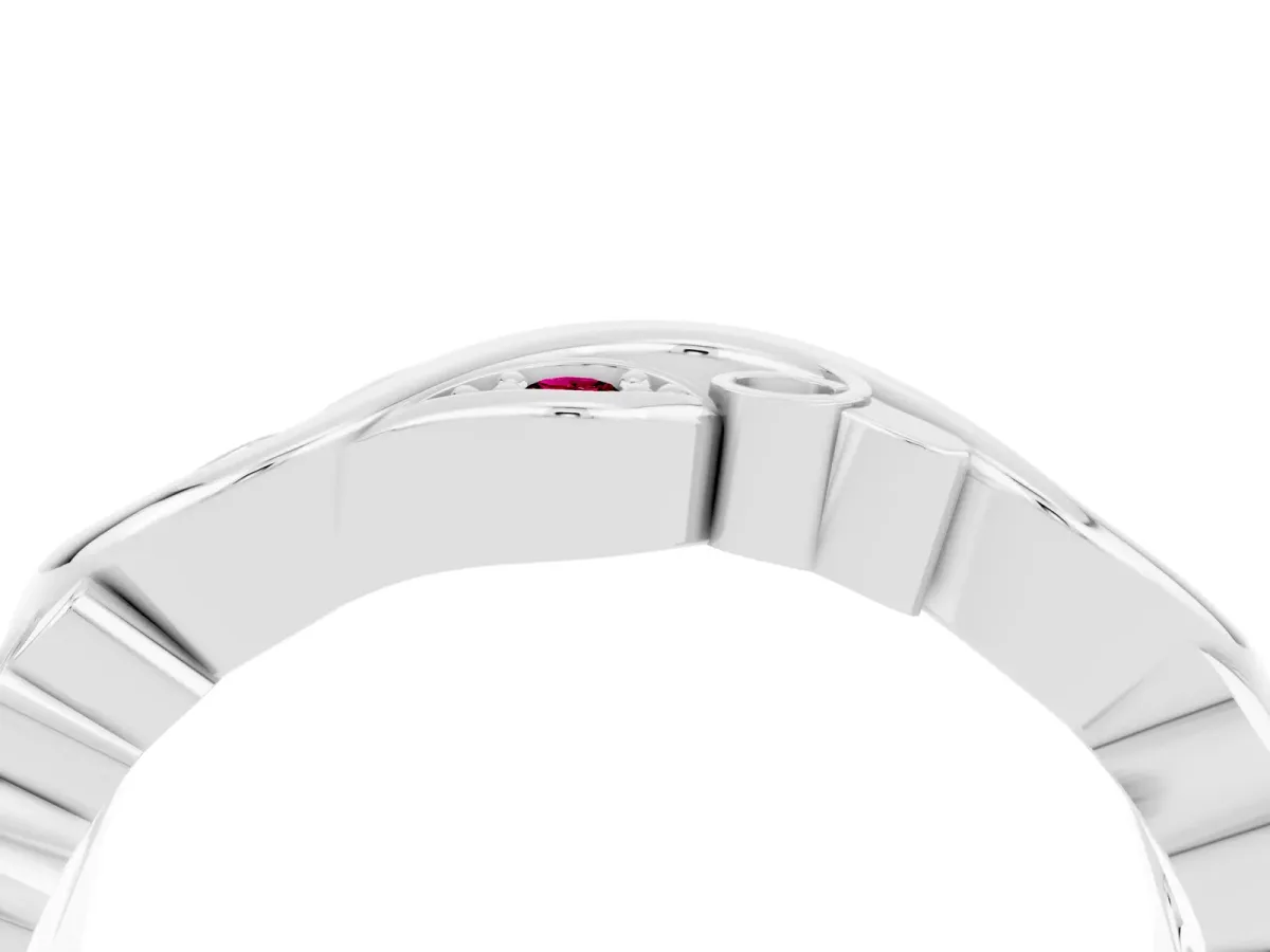 Marquise Garnet Vine Eternity Band with Bezel Setting Platinum