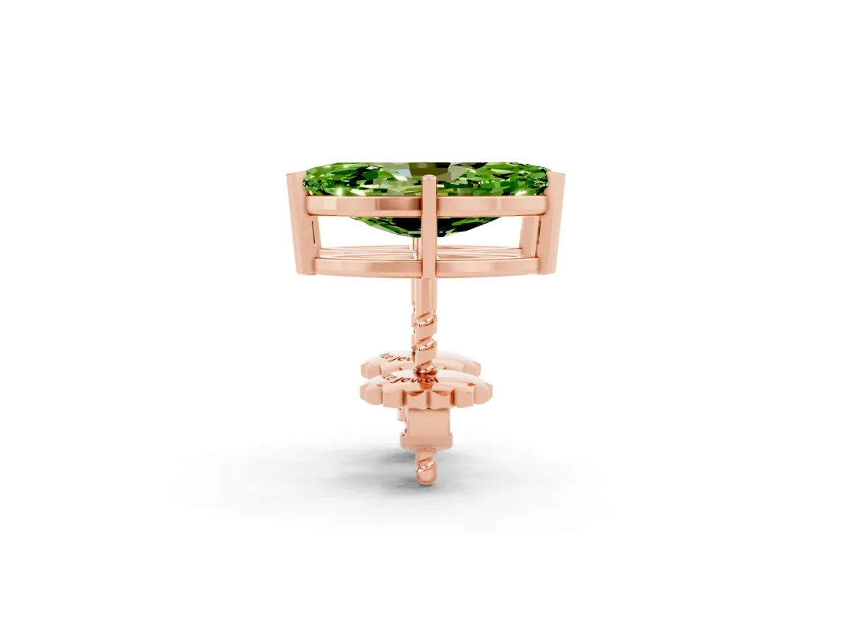 Marquise Cut Peridot Stud Earrings Rose gold