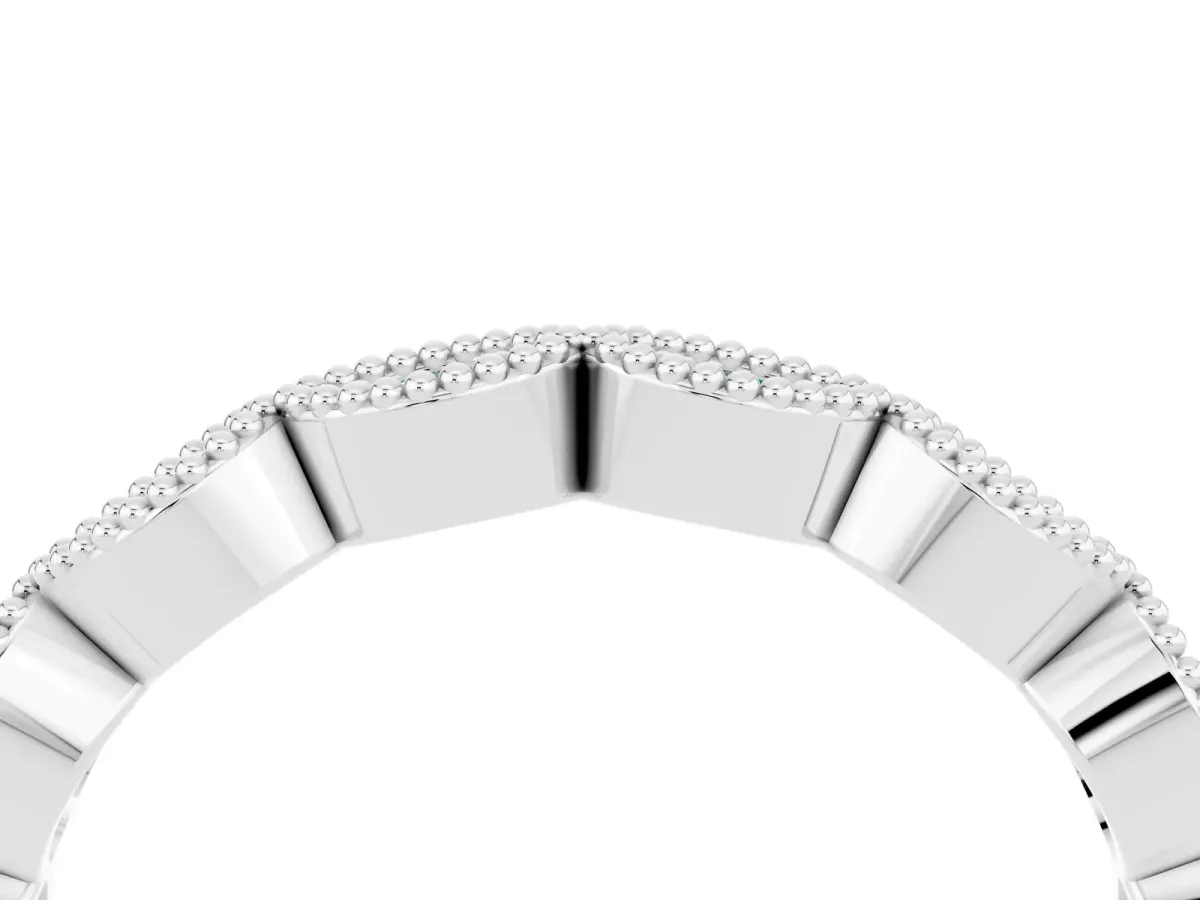 Milgrain Marquise Blue Topaz Half Eternity Band with Bezel Setting Platinum