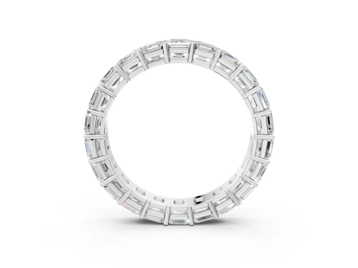Asscher Cut Eternity Band with Shared Prong Setting Platinum