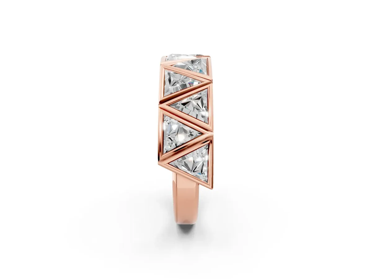 Triangle Diamond Geometric Mens Band Rose gold