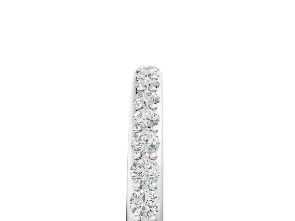 Pavé Round Diamond Eternity Band with Shared Prong Setting Platinum