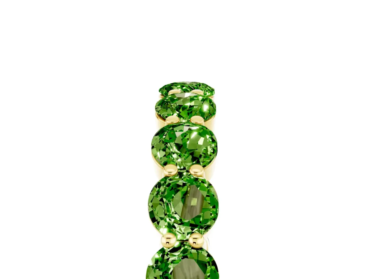 Round Peridot Eternity Band with U-Prong Setting Yellow gold