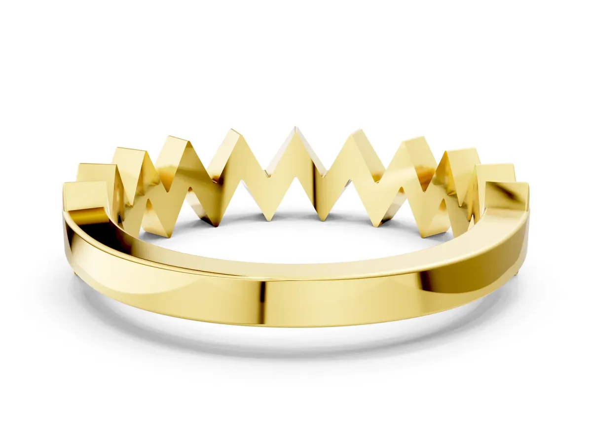 Zigzag Chevron Band Yellow gold