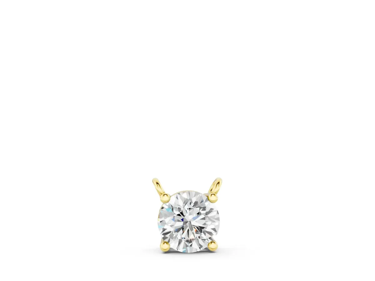 Round Solitaire Pendant with Four-Prong Basket Setting Yellow gold