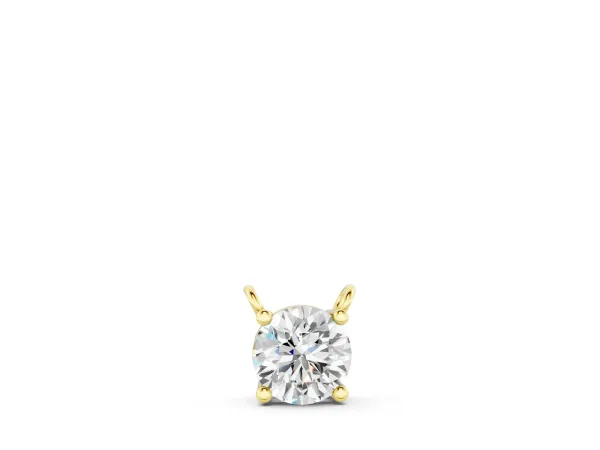 Round Solitaire Pendant with Four-Prong Basket Setting Yellow gold