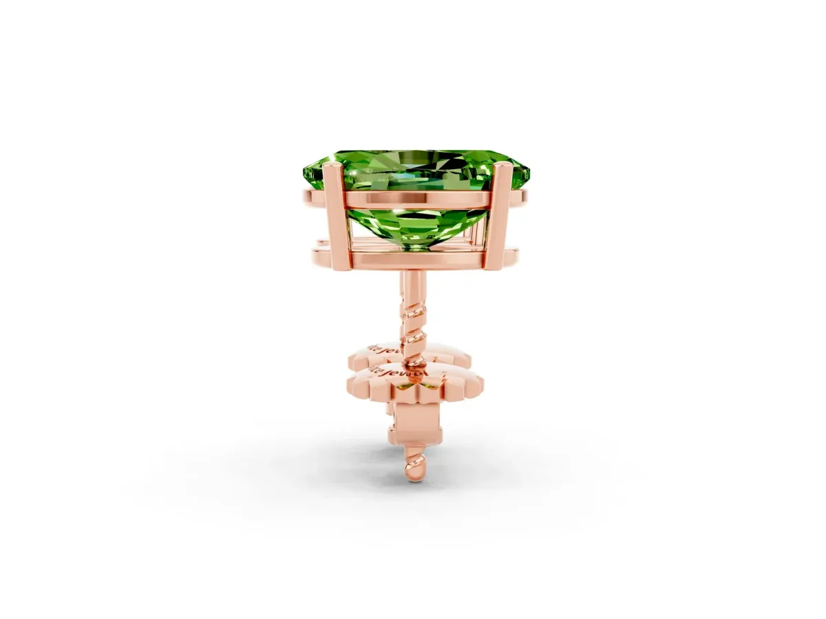 Oval Cut Peridot Stud Earrings Rose gold
