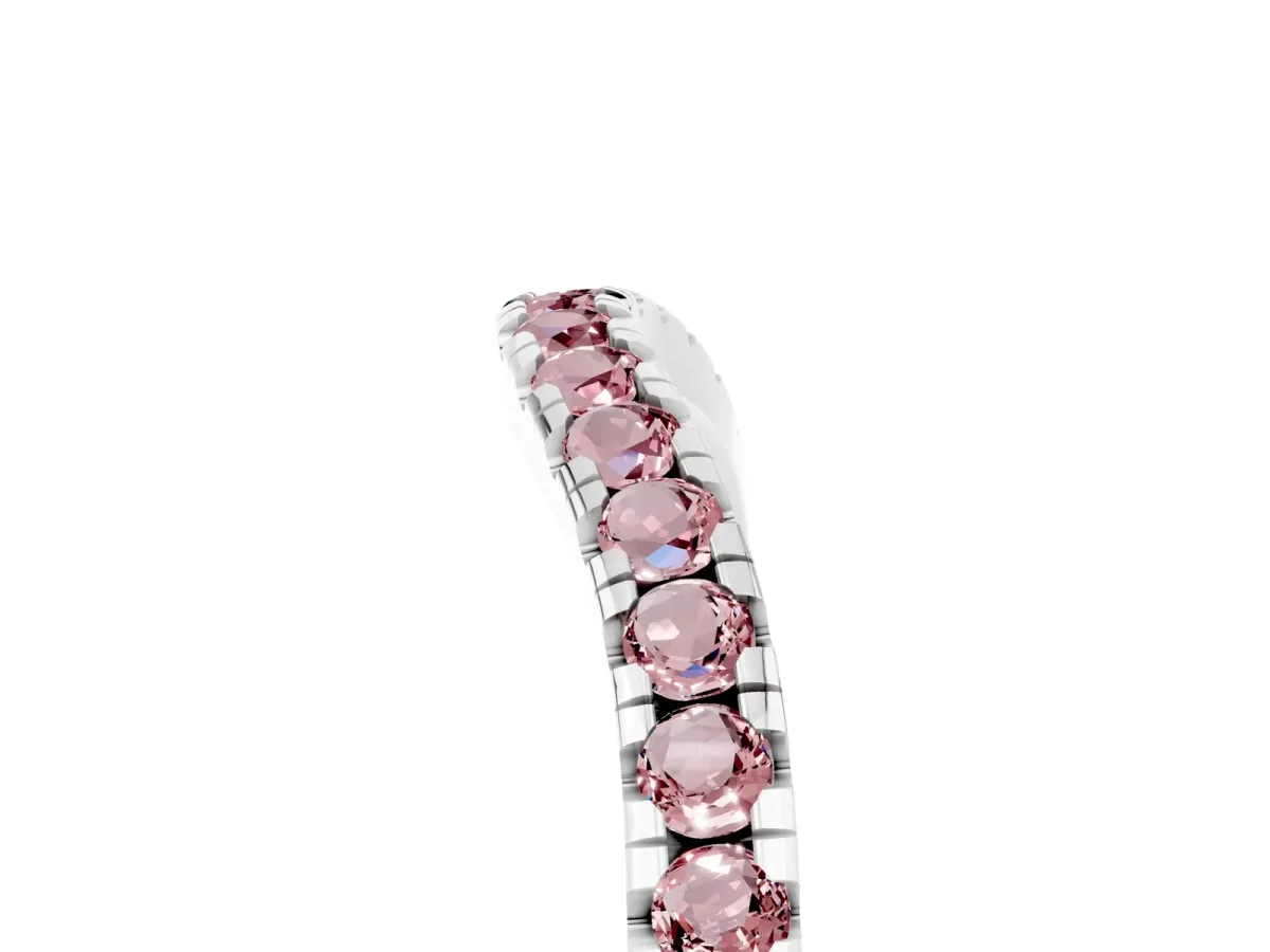 Morganite Pavé Curved Wedding Band White gold