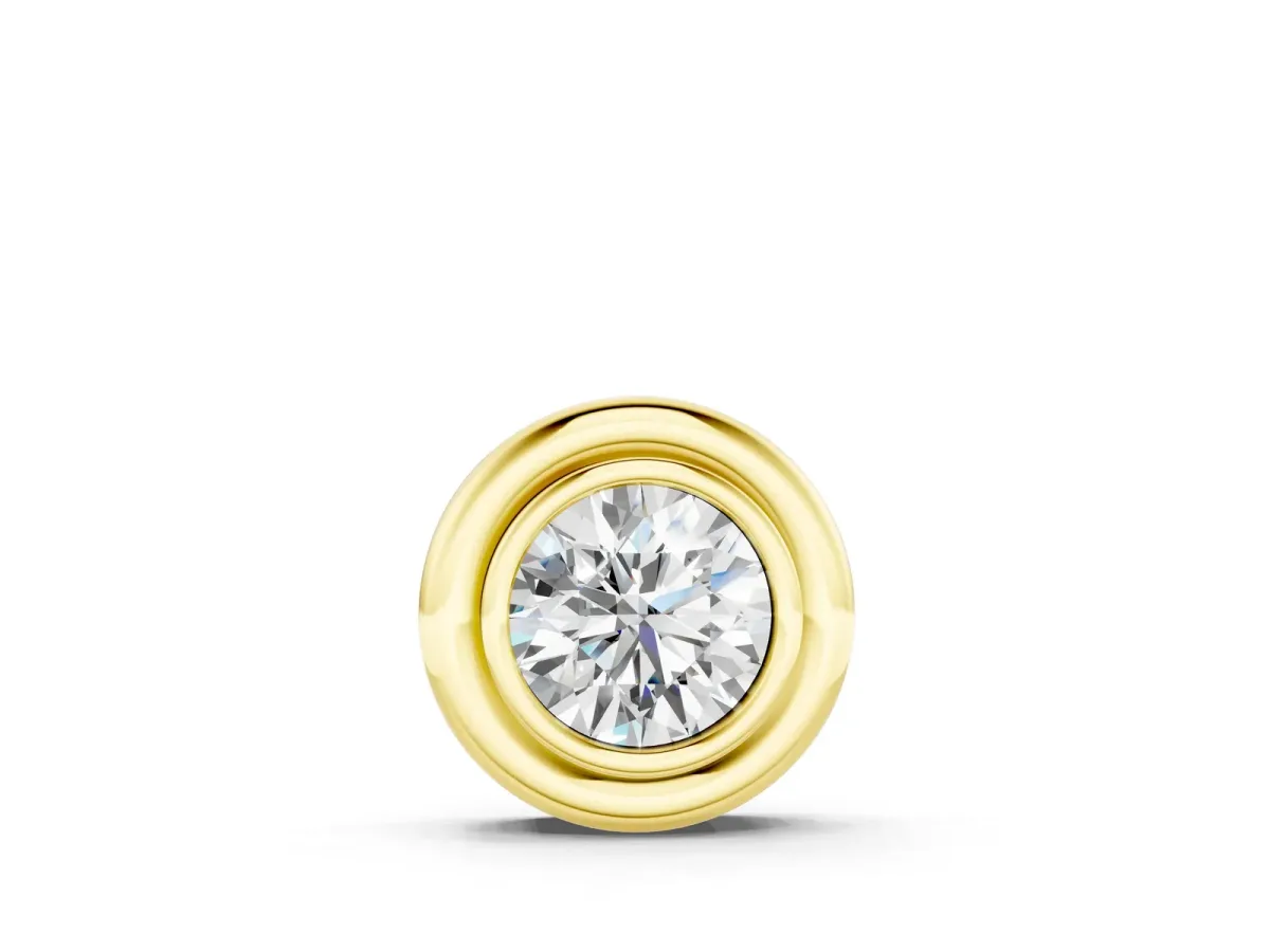 Bezel Round Diamond Pendant Yellow gold