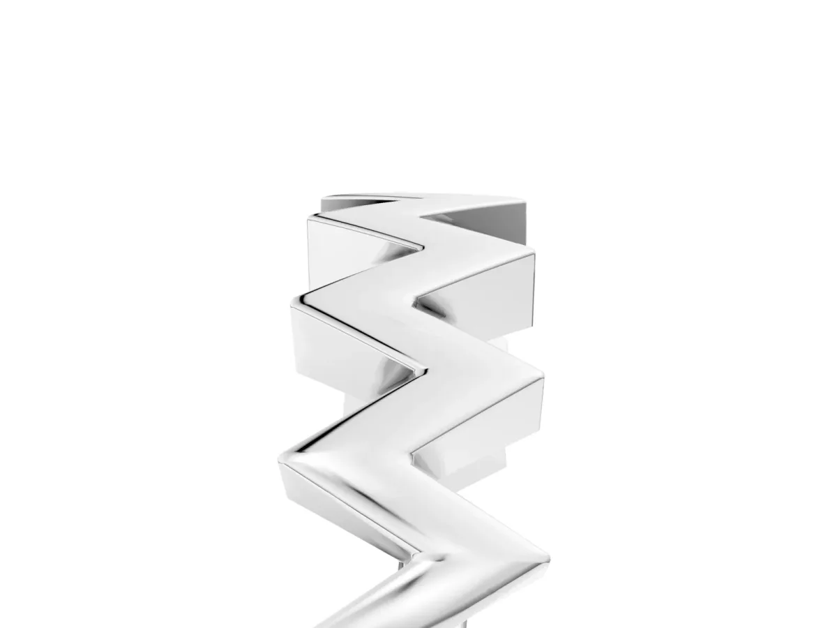 Zigzag Chevron Band Platinum
