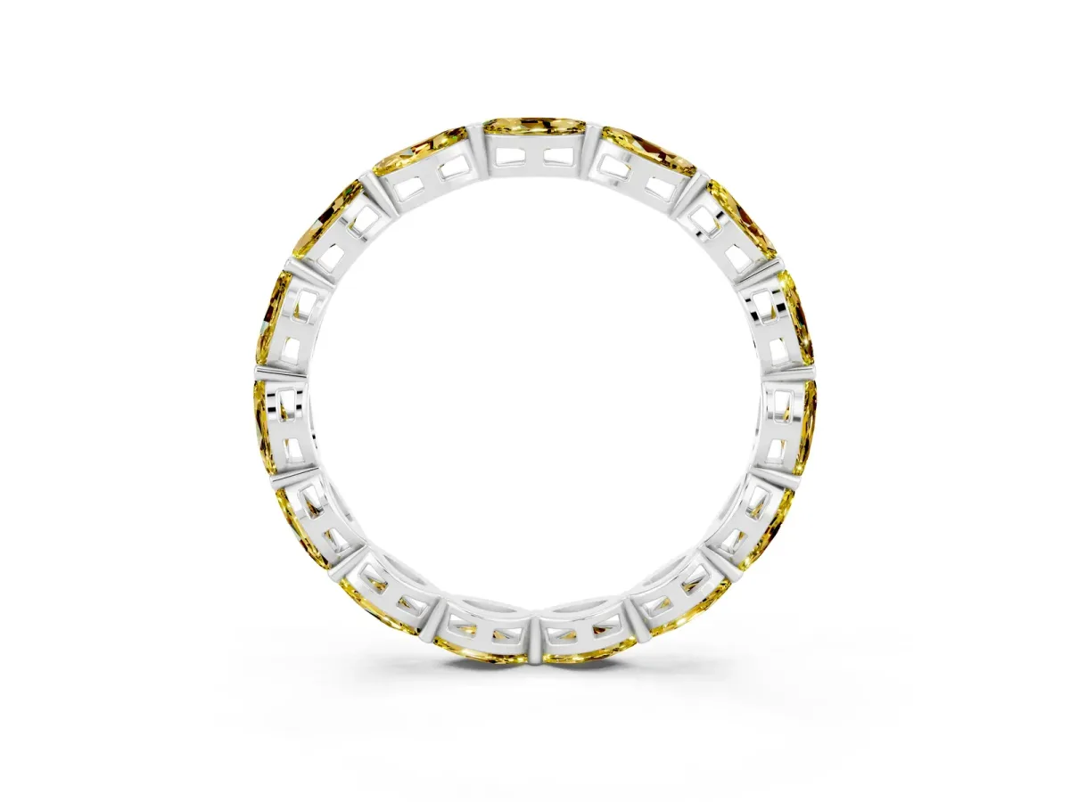 Marquise Yellow Sapphire Eternity Band with U-Prong Setting Silver