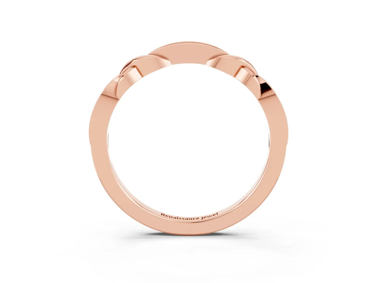 Twisted Marquise Blue Sapphire Pavé Band with Shared Prong Setting Rose gold