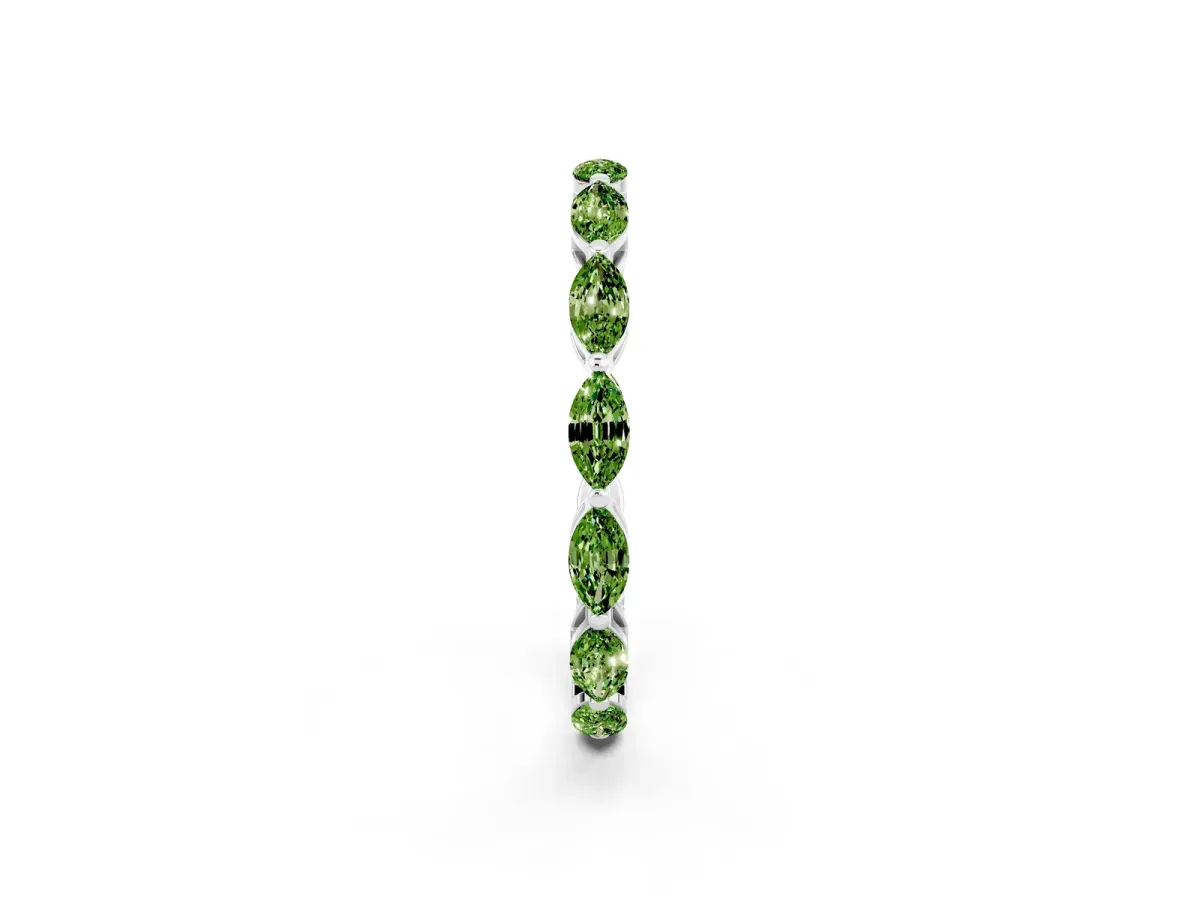 Marquise Peridot Eternity Band with U-Prong Setting Silver