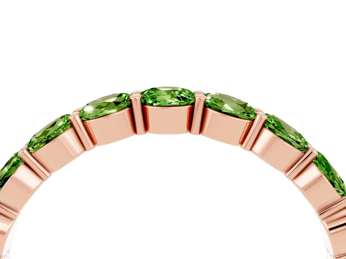 Round Peridot Eternity Band with U-Prong Setting Rose gold
