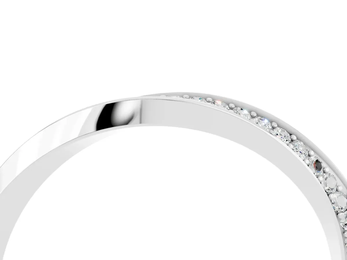 Pavé Round Moissanite Twist Band White gold