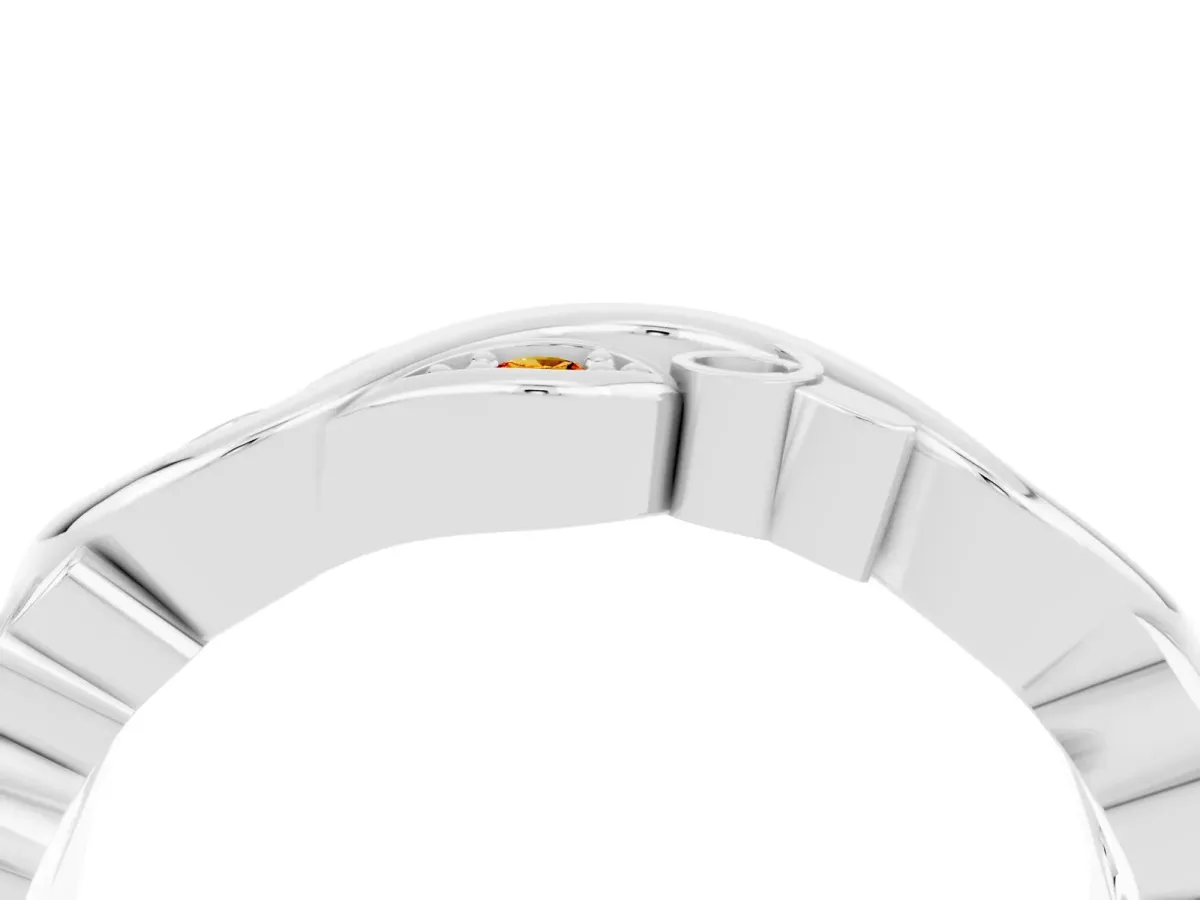 Marquise Citrine Vine Eternity Band with Bezel Setting White gold