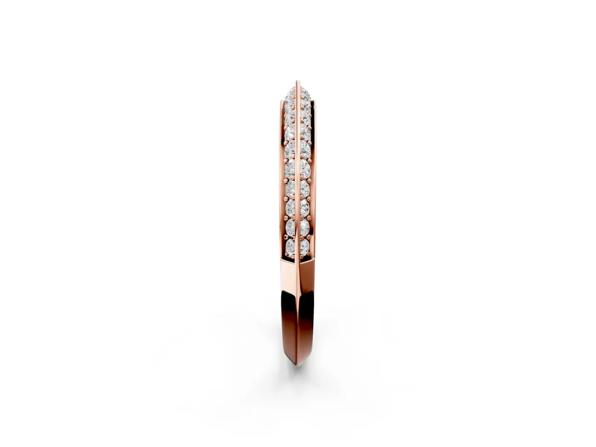 Double Row Pavé Round Diamond Eternity Band with Channel Setting Rose gold