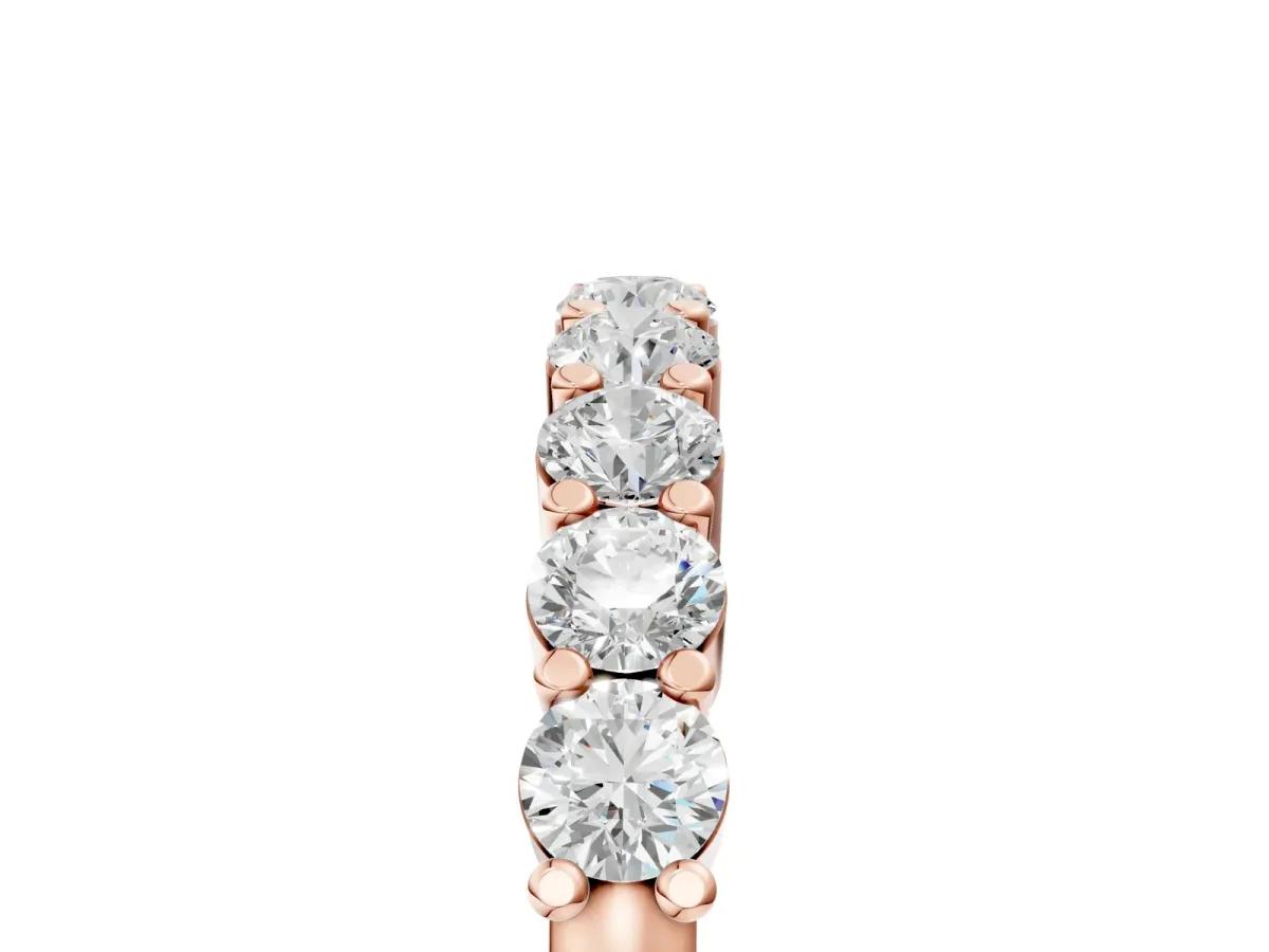 Round Diamond Prong Set Half-Eternity Band Rose gold