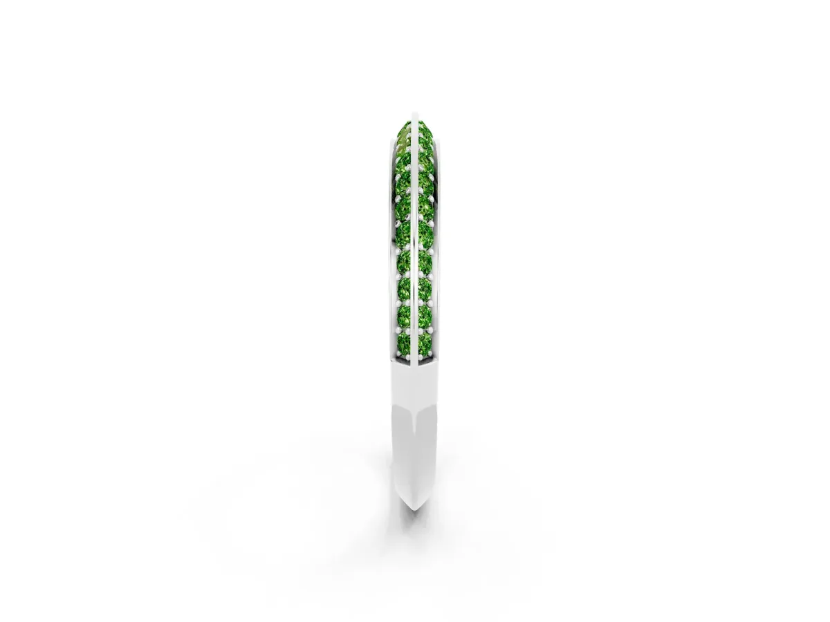 Double Row Pavé Round Peridot Eternity Band with Channel Setting Platinum