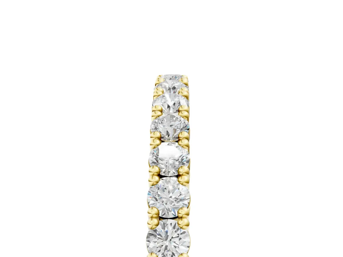 Round Diamond Half-Eternity Band with Shared Prong Setting Yellow gold