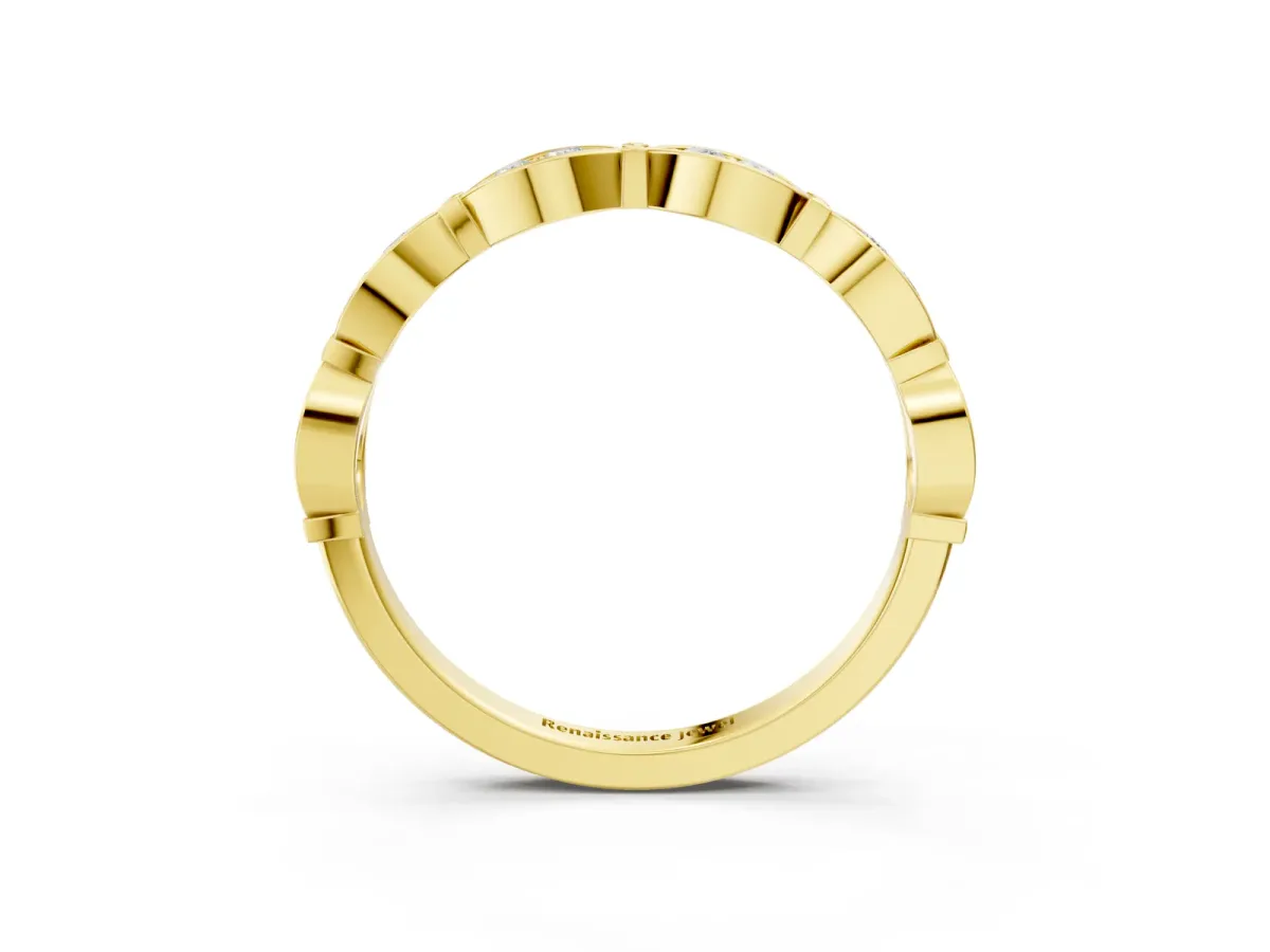 Marquise Diamond Bezel Set Eternity Band Yellow gold