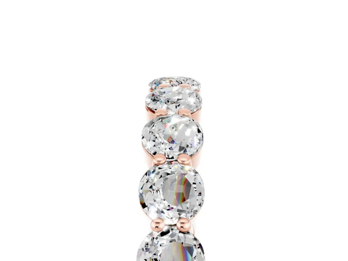 Round Moissanite Eternity Band with U-Prong Setting Rose gold