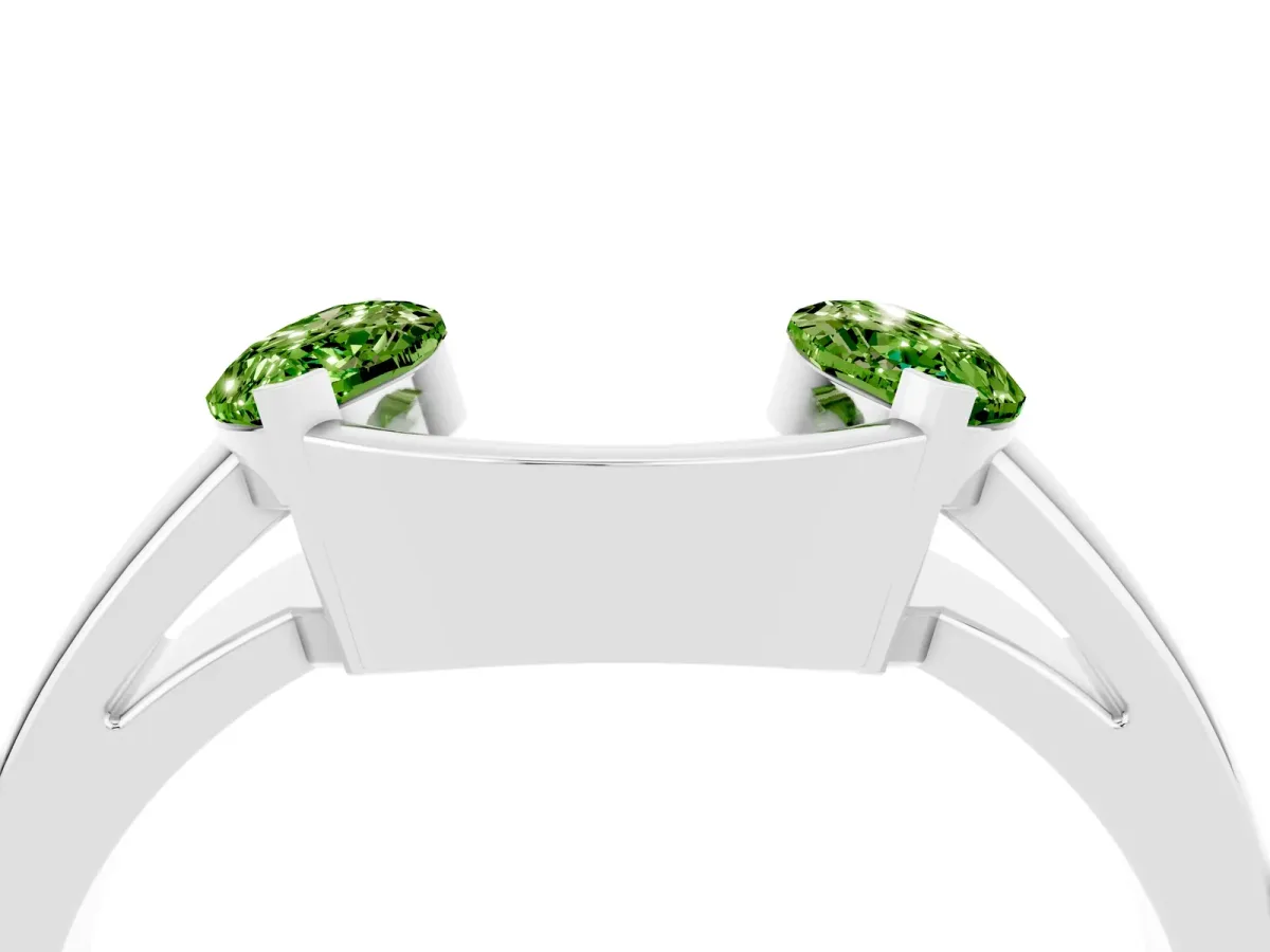 Marquise Peridot Open Band Ring with Tension Setting Platinum