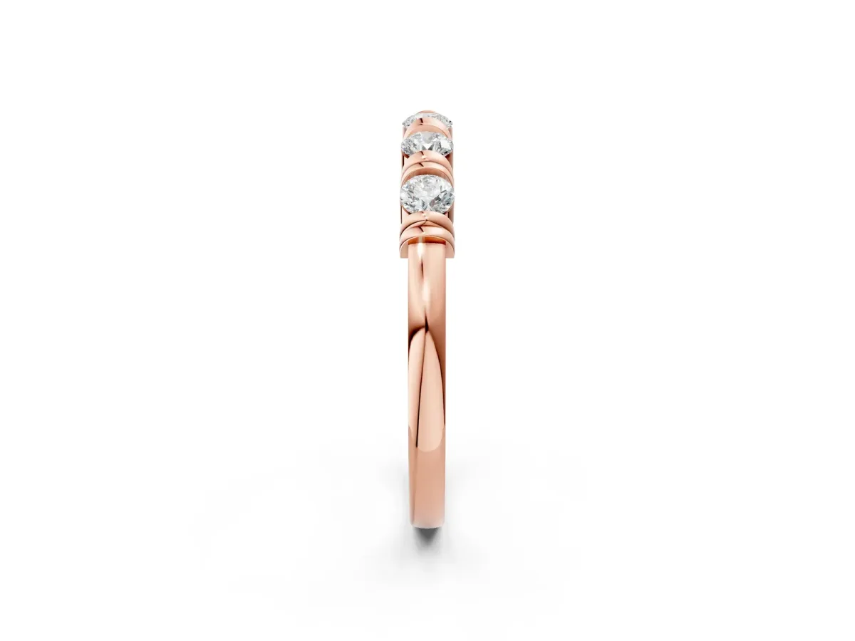 Bezel-Set Round Diamond Half-Eternity Band Rose gold