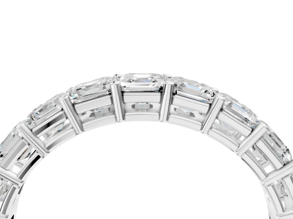 Asscher Cut Eternity Band with Shared Prong Setting Platinum