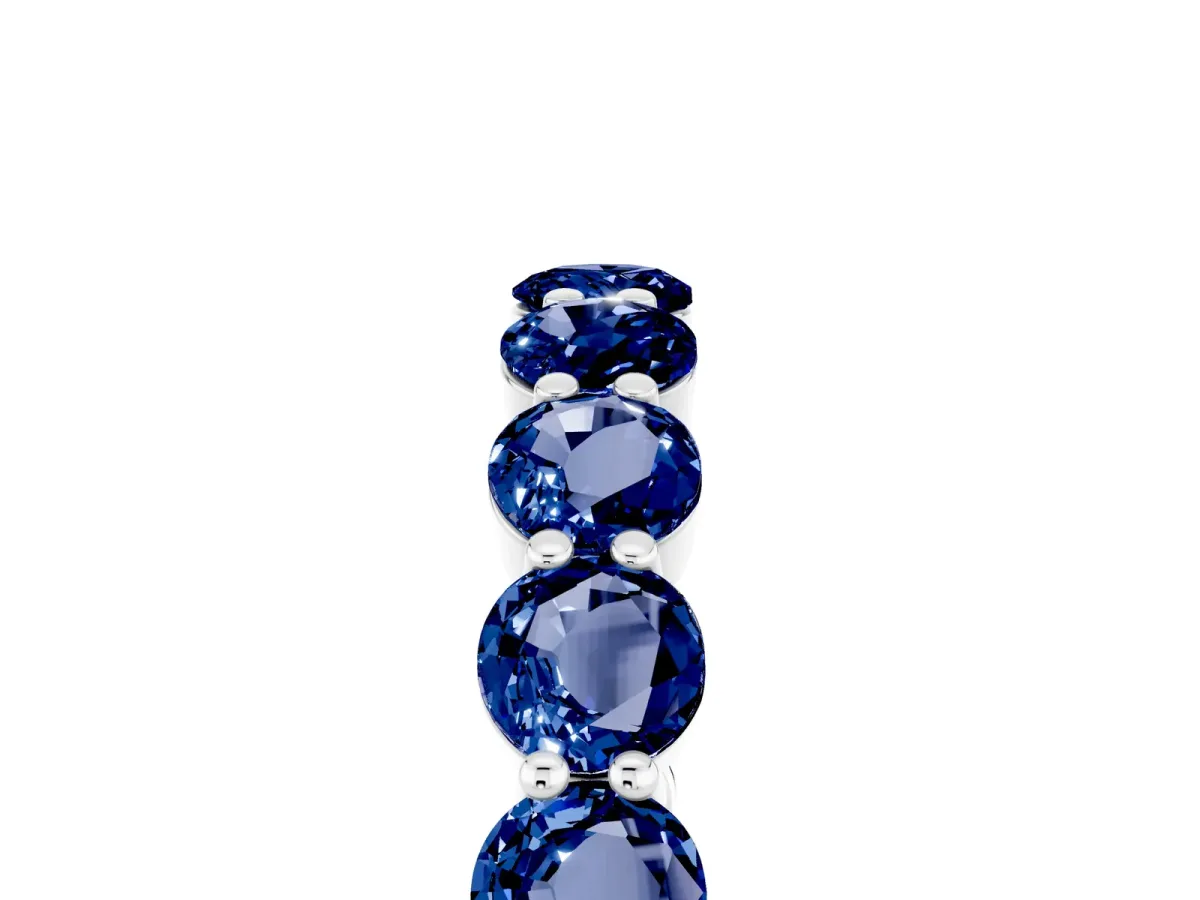Round Blue Sapphire Eternity Band with U-Prong Setting Platinum
