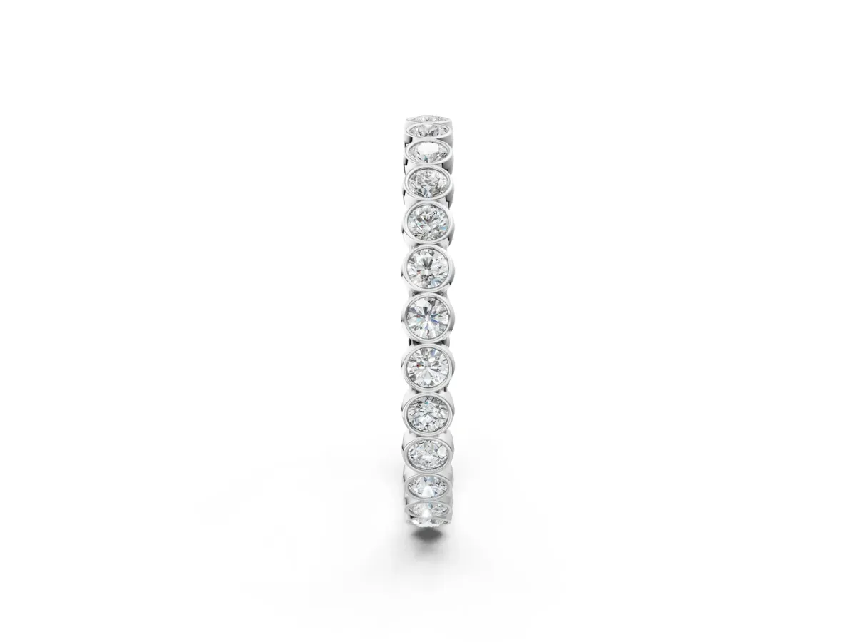 Bezel-Set Round Diamond Eternity Band Platinum