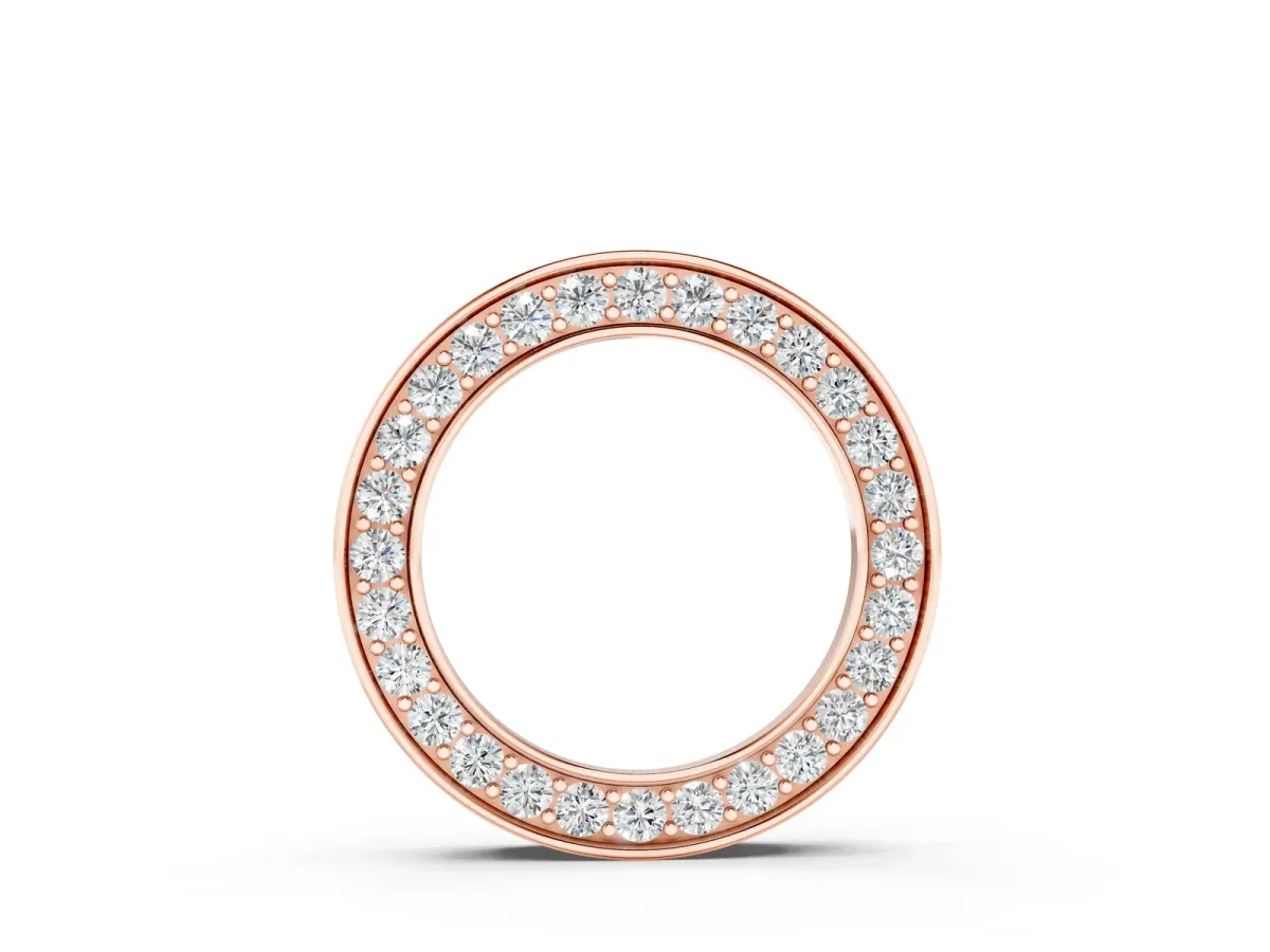 Round Diamond Pavé Circle Pendant Rose gold