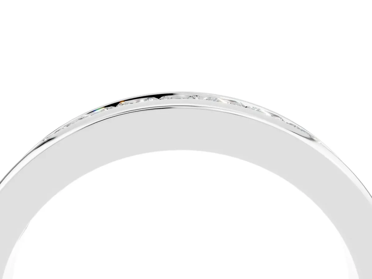 Channel Set Princess Cut Moissanite Eternity Band Platinum