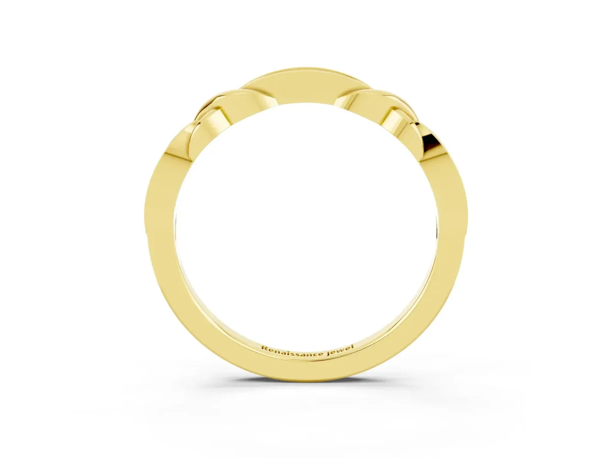 Twisted Marquise Peridot Pavé Band with Shared Prong Setting Yellow gold