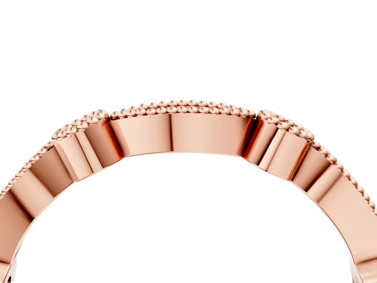 Milgrain Bezel and Marquise Diamond Band Rose gold
