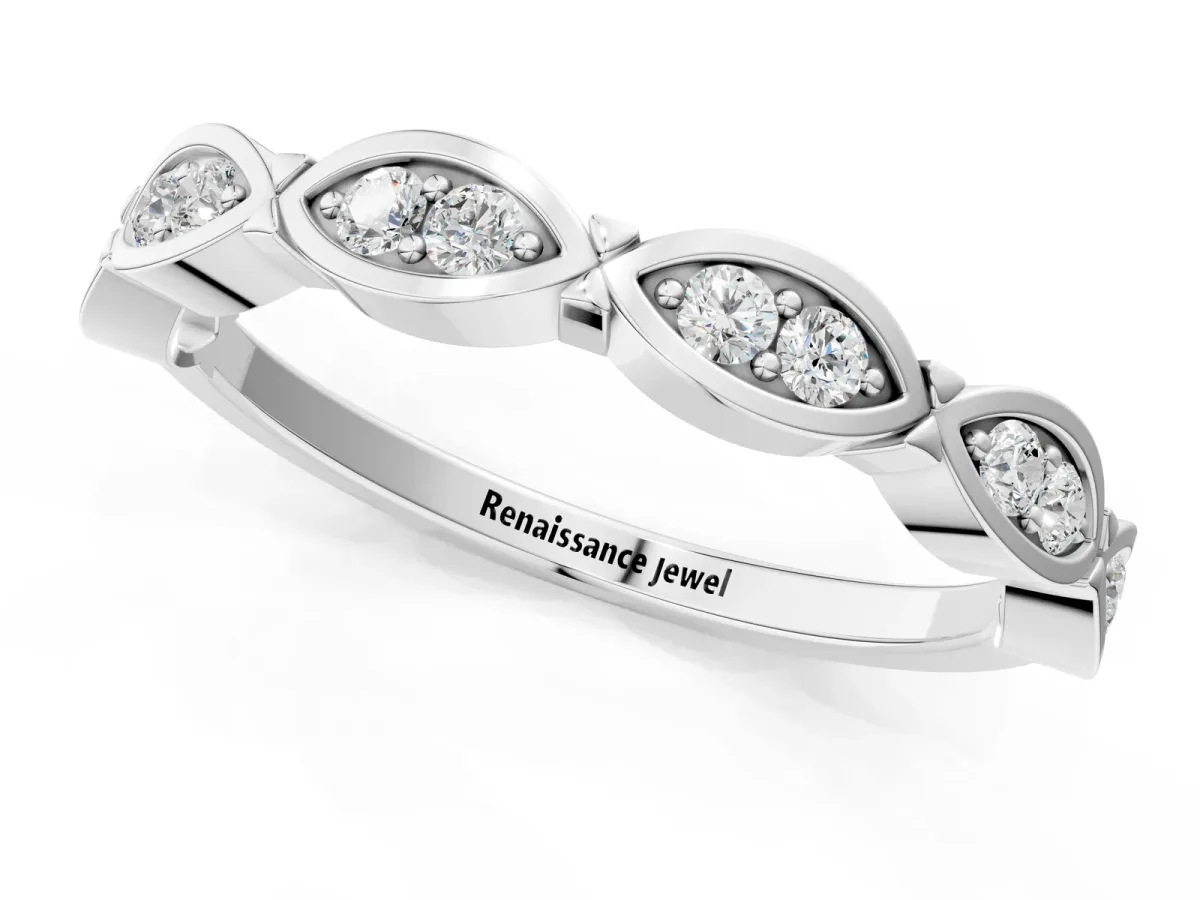 Marquise Diamond Bezel Set Eternity Band White gold