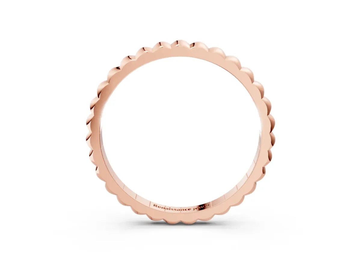 Bezel Set Round Stone Eternity Band Rose gold