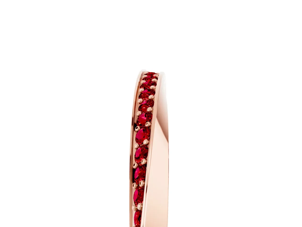 Pavé Round Ruby Twist Band Rose gold