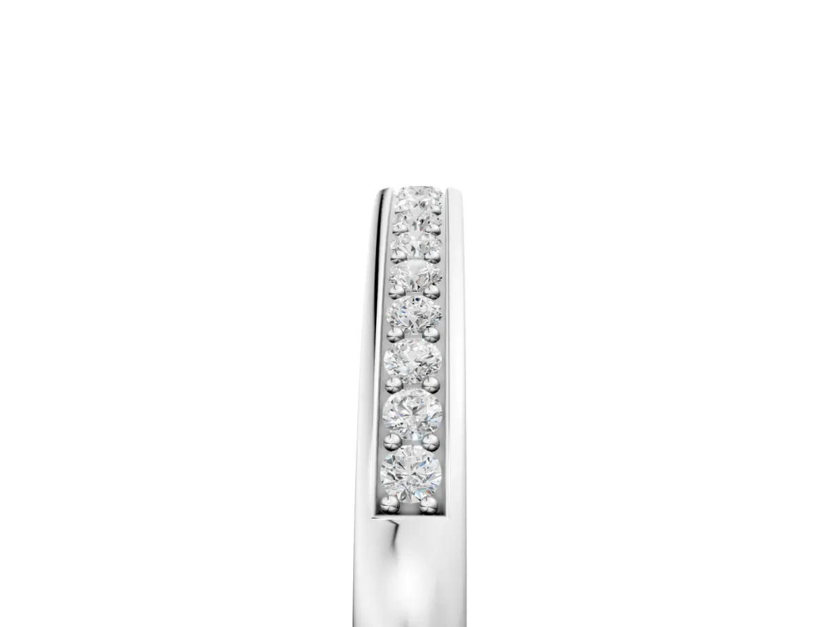 Round Diamond Half Eternity Pavé Band Silver