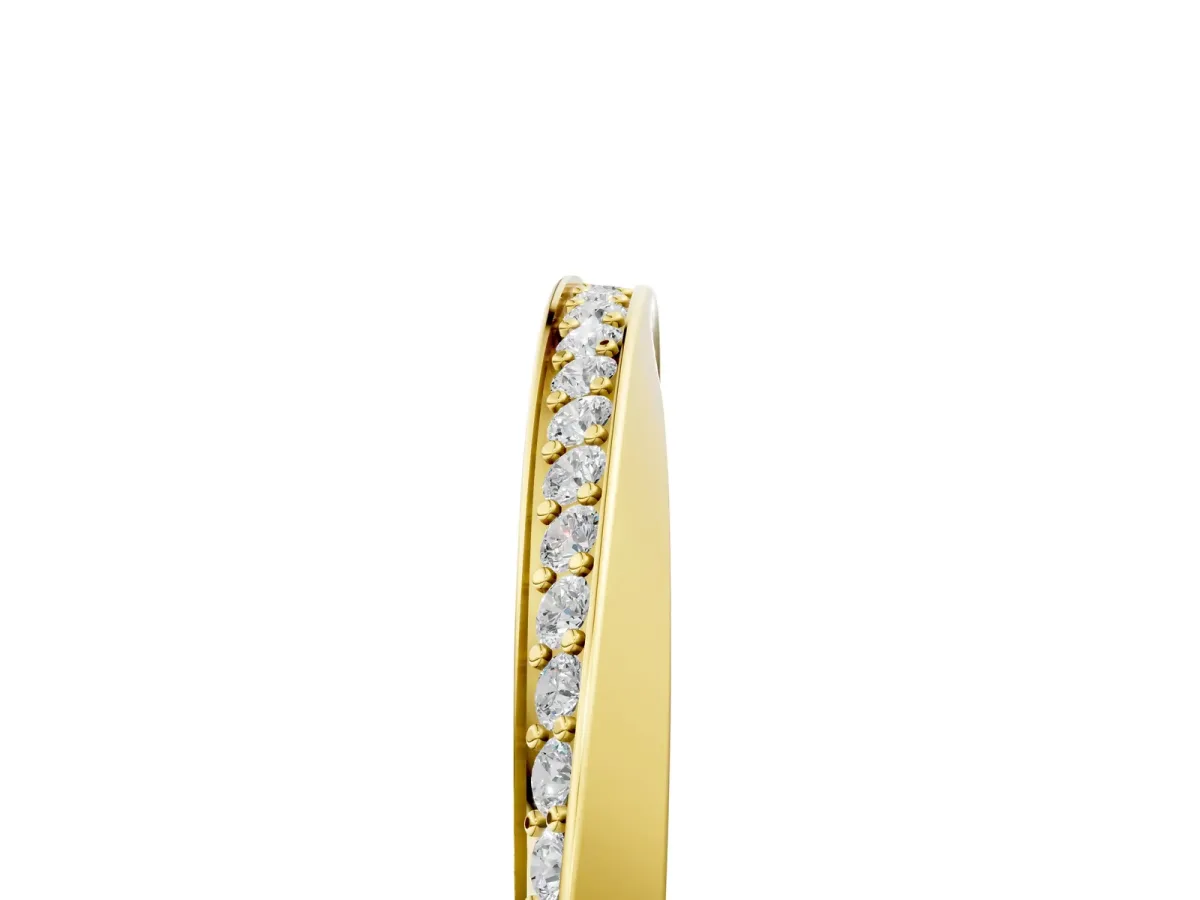 Pavé Round Diamond Twist Band Yellow gold
