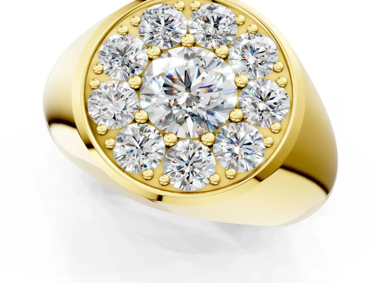 Round Diamond Dome Promise Ring Yellow gold