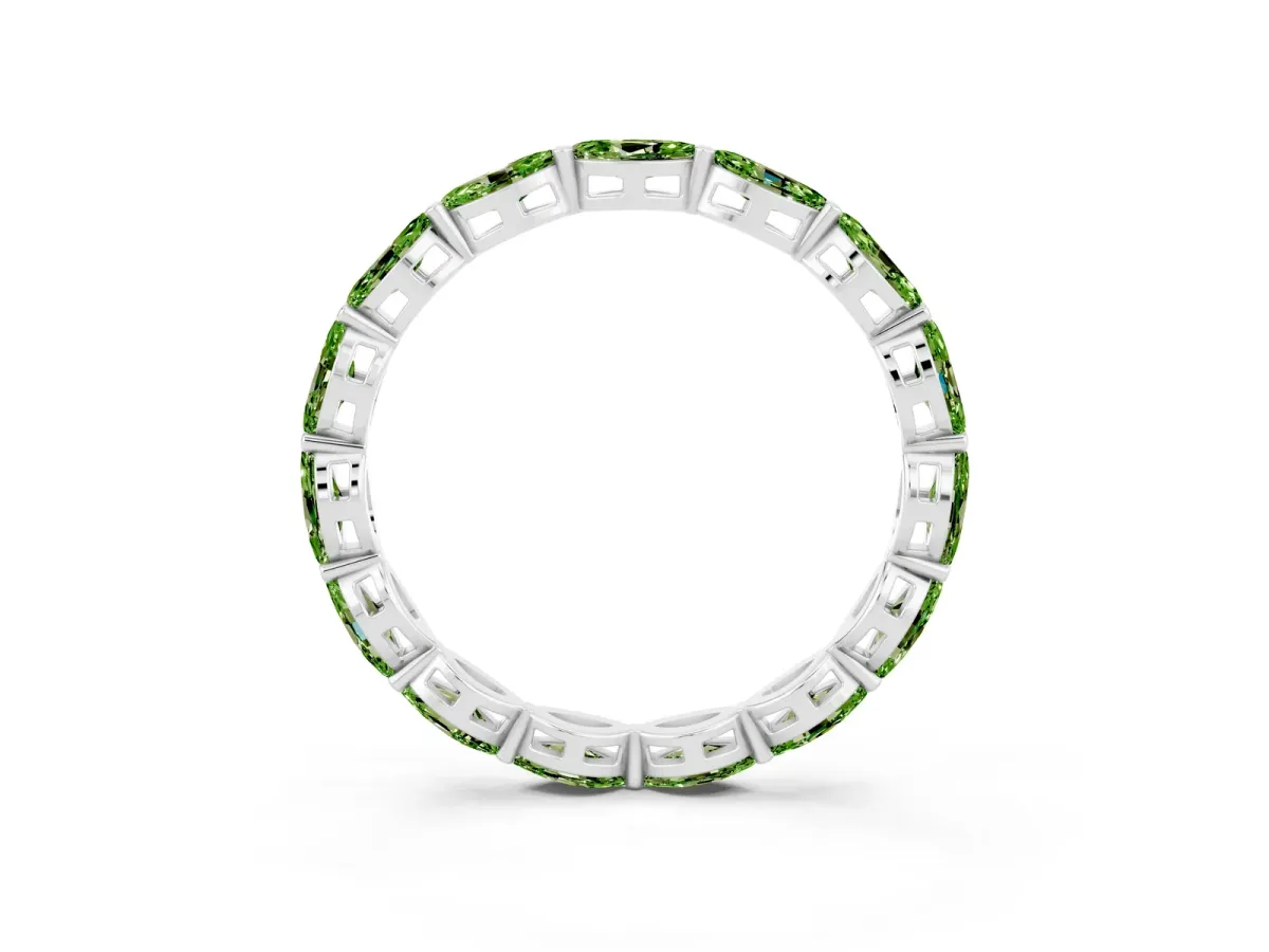 Marquise Peridot Eternity Band with U-Prong Setting Silver