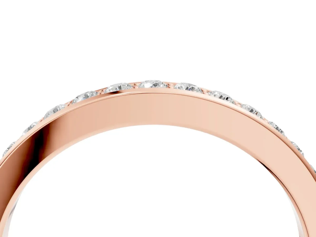 Pavé Round Diamond Eternity Band with Channel Setting Rose gold